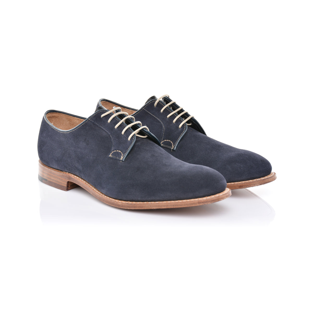 Dunhill Derby Suede Navy Blue - OFour