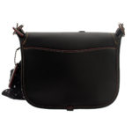Coach Mickey Patricia Saddle 18 In Glove Calf Leather With Mickey Patches Black