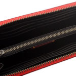 Coach Mickey Accordion Zip Wallet In Prairie Bandana Print Coated Canavas Bright Red/Black