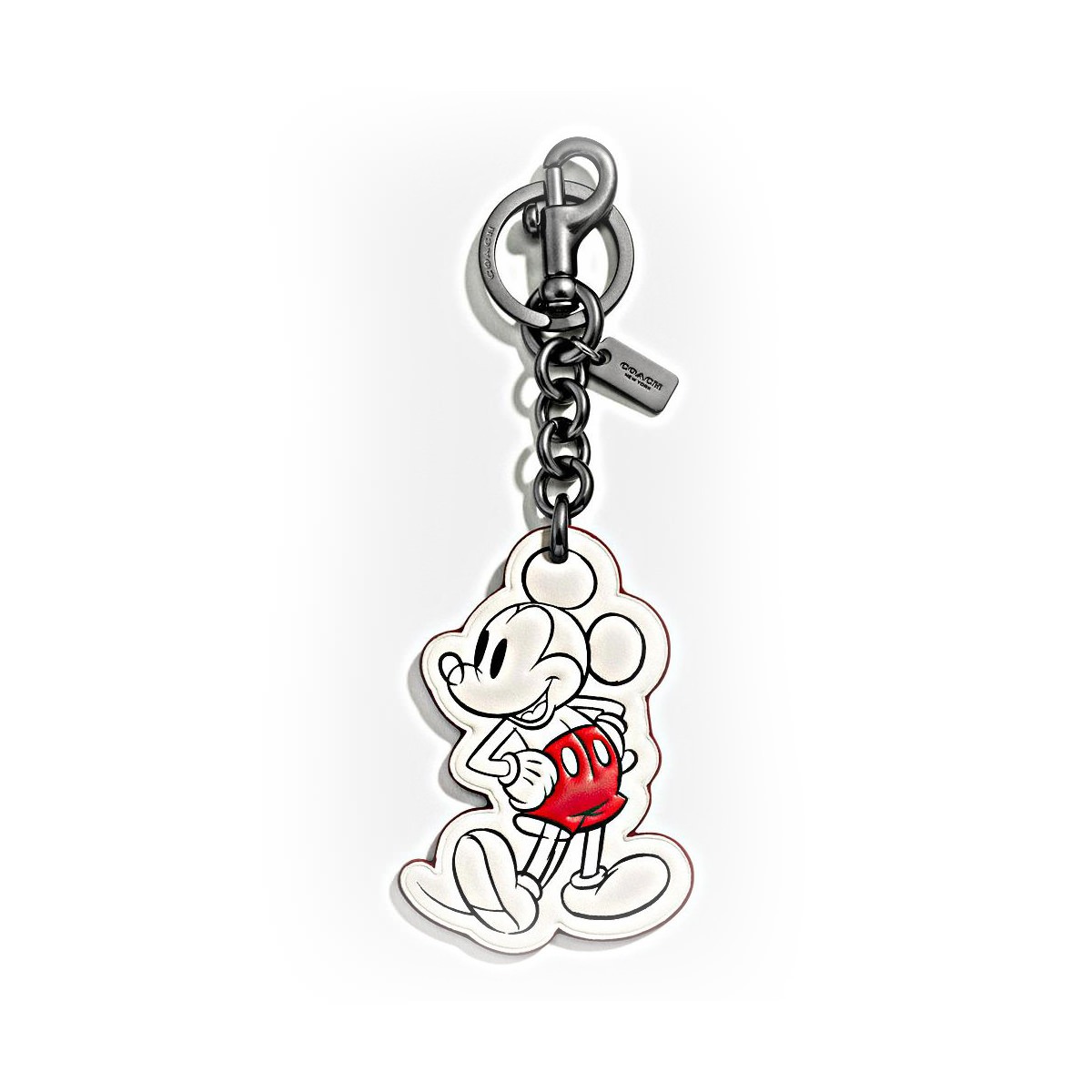 Coach X Disney Limited Edition Mickey Mouse White Leather Keychain