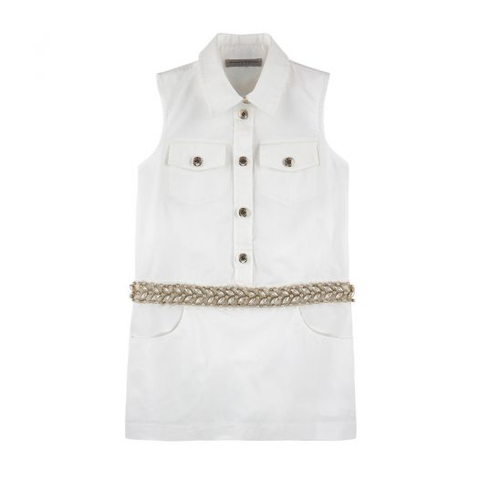 Ermanno Scervino Junior Straight Cut Dress With Pearls