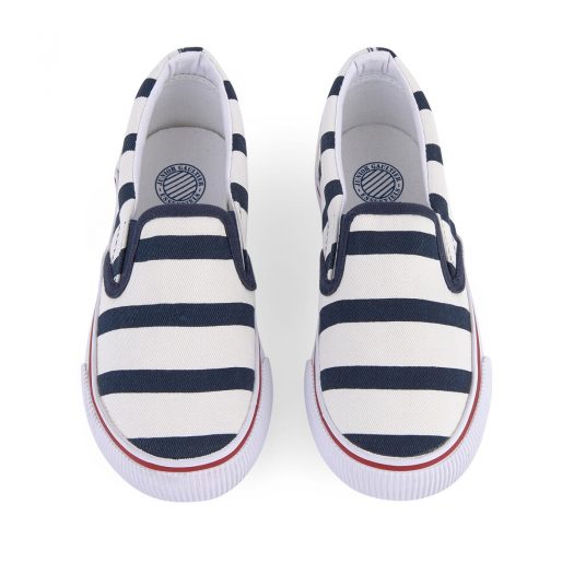 Junior Gaultier Boys & Girls Unisex Striped Canvas Slip-on Shoes
