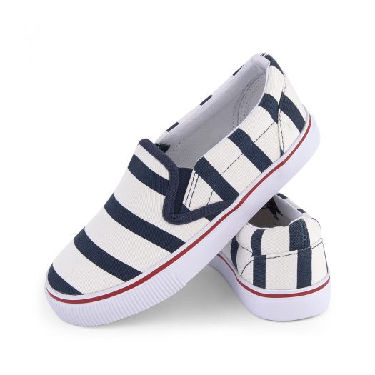 Junior Gaultier Boys & Girls Unisex Striped Canvas Slip-on Shoes