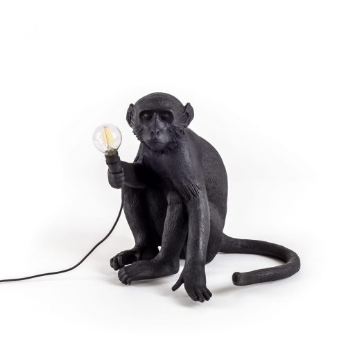 The Monkey Lamp Black  Sitting Version