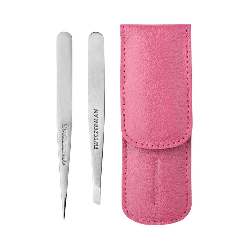 Tweezerman Petite Tweezer Set, 2pcs Pink