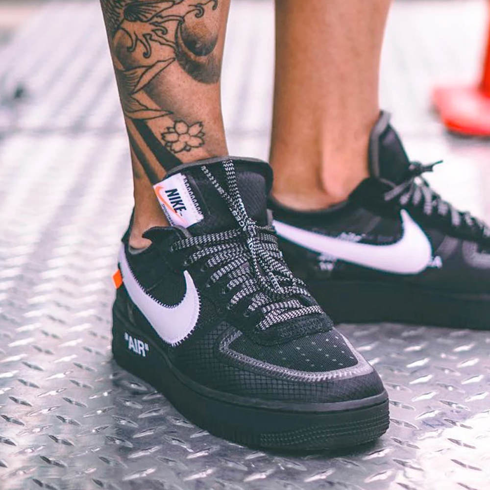 off white black air forces