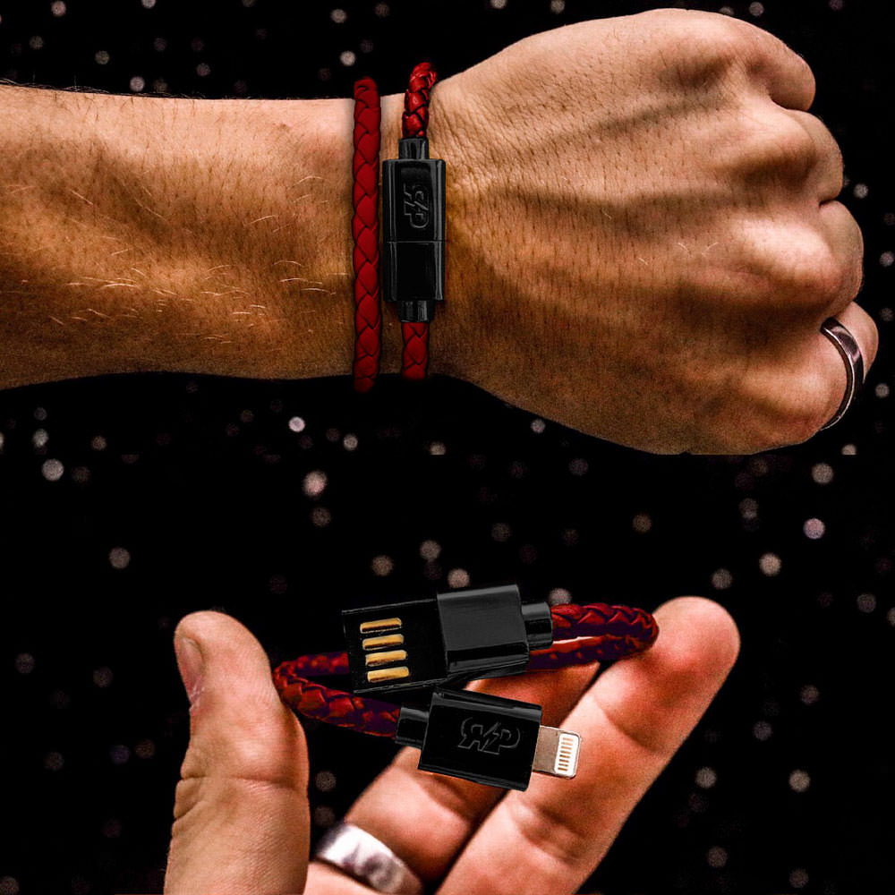 Red & Black Charging Cable Bracelet
