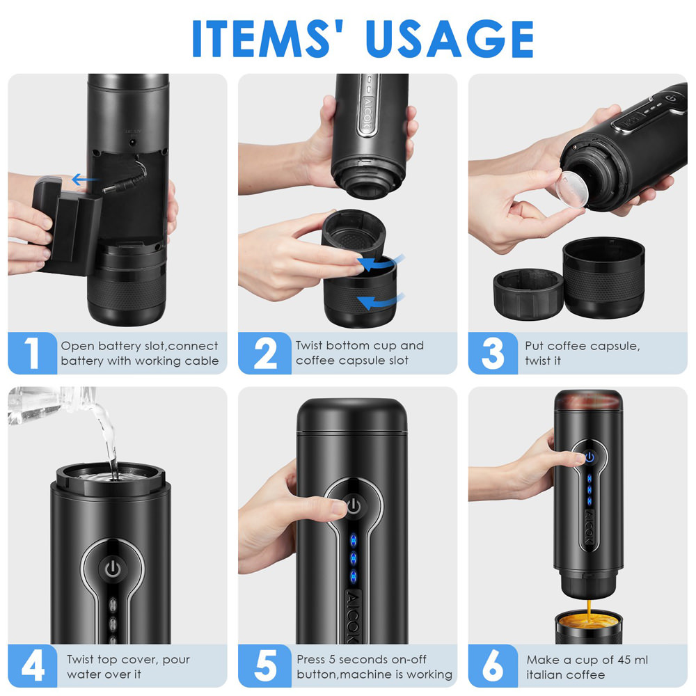 Aicok Electric Portable Espresso Machine for Nespresso Compatible