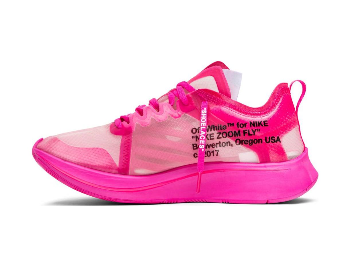 off white nike zoom fly pink