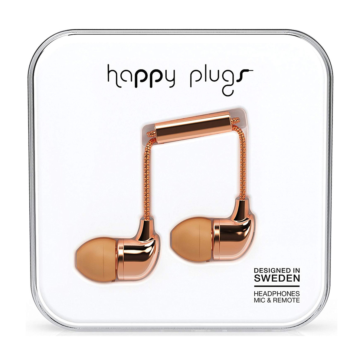 Happy Plugs Wired Earbud Deluxe Earphones Rose GoldHappy Plugs Wired