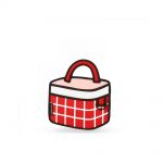 JUMP-FROM-PAPER-Checked-Handbag—Red-6.3-inch369