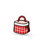 JUMP-FROM-PAPER-Checked-Handbag—Red-6.3-inch458