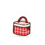 JUMP-FROM-PAPER-Checked-Handbag—Red-6.3-inch954