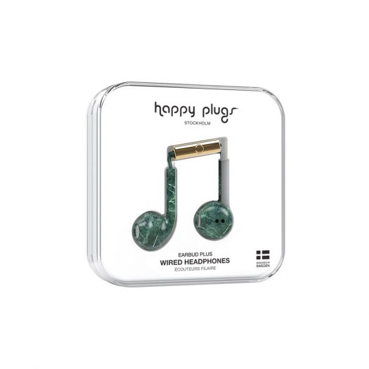 Happy Plugs Wired Earbud Plus Earphones - Green Marble