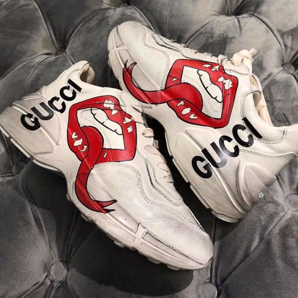 gucci mouth print shoes