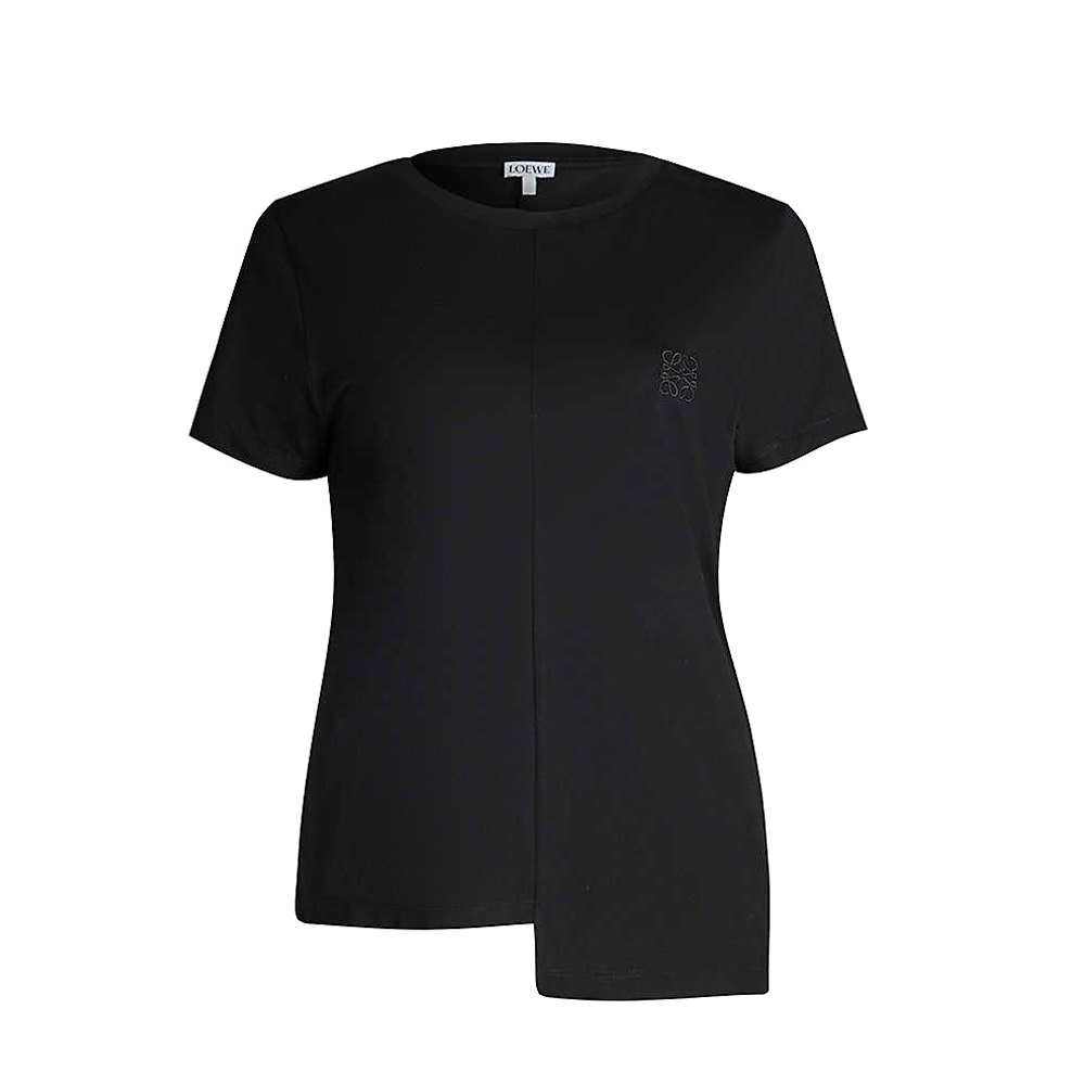 T-Shirt With Logo Embroidered Black By Loewe