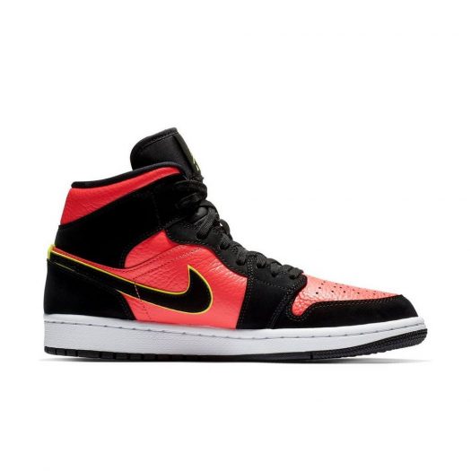 Jordan 1 Mid Black Hot Punch For Women