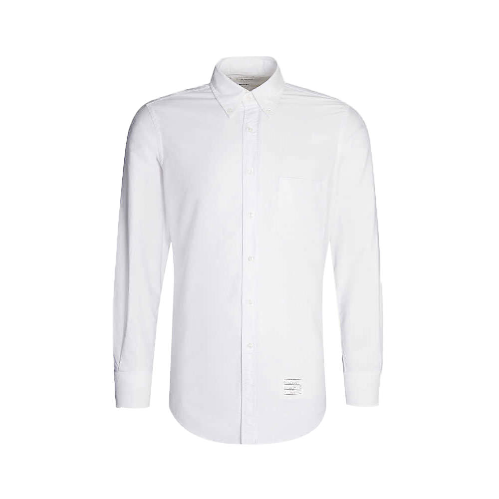 Oxford Regular Fit Branded Neckline Cotton Shirt White By Thom ...