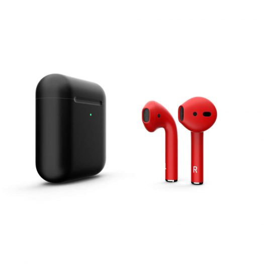 Customized Apple AirPods Matte Black With Red