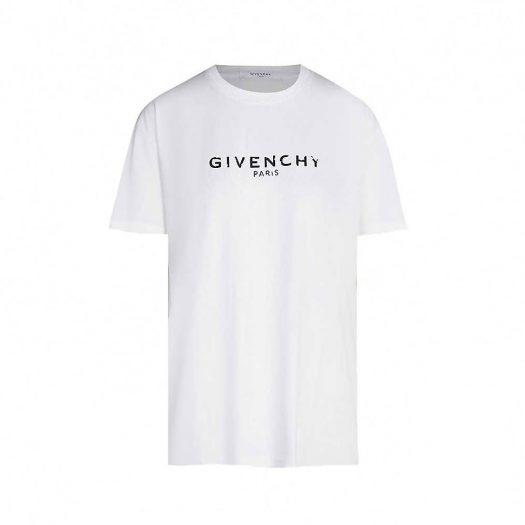 Givenchy Logo Print Regular Fit Cotton Jersey T-shirt White