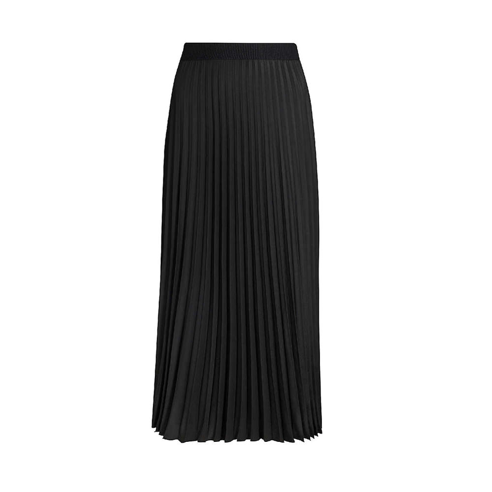 Moncler High-rise Pleated Woven Midi Skirt BlackMoncler High-rise ...