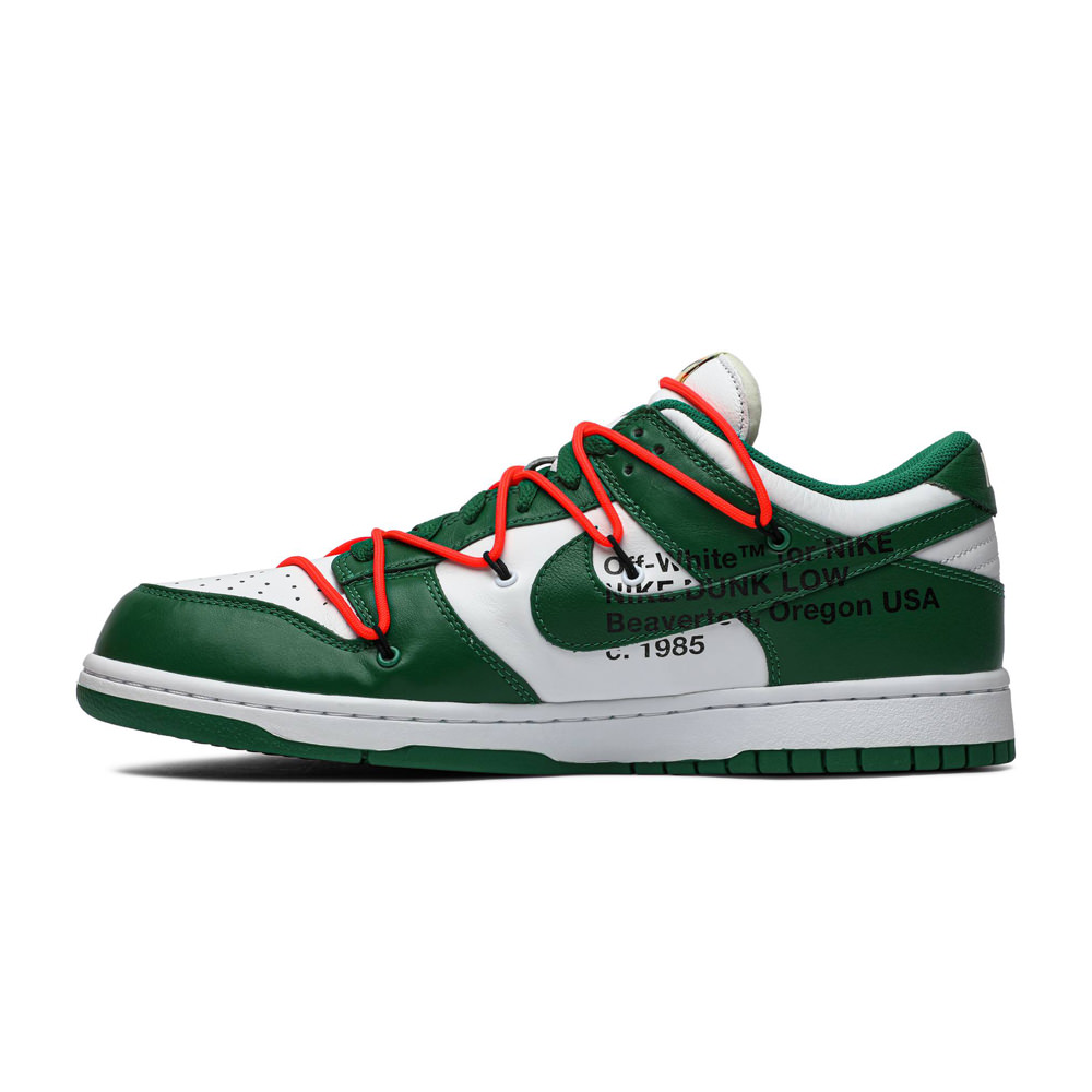 off white nike dunk low pine green