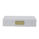White Lacquer Box with Gold by Addison Ross