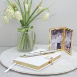 White & Gold Notebook by Addison Ross