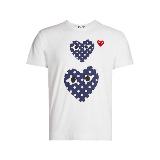 Heart Print Cotton Jersey T-shirt White By Comme Des Garcons
