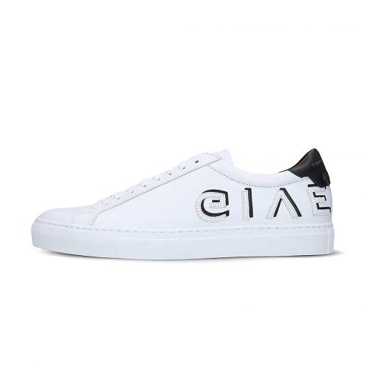 Knot Logo Leather Trainers White Black by Givenchy