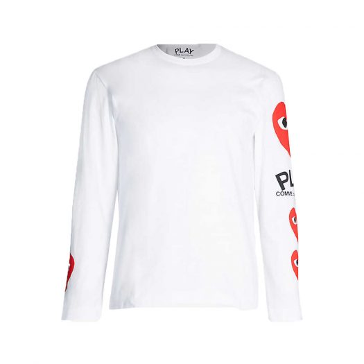 Logo Print Cotton Jersey Top White By Comme Des Garcons
