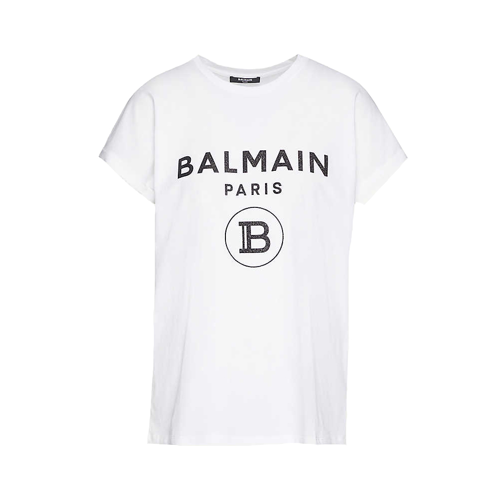 Logo Print Cotton Jersey T-shirt White Black By BalmainLogo Print ...