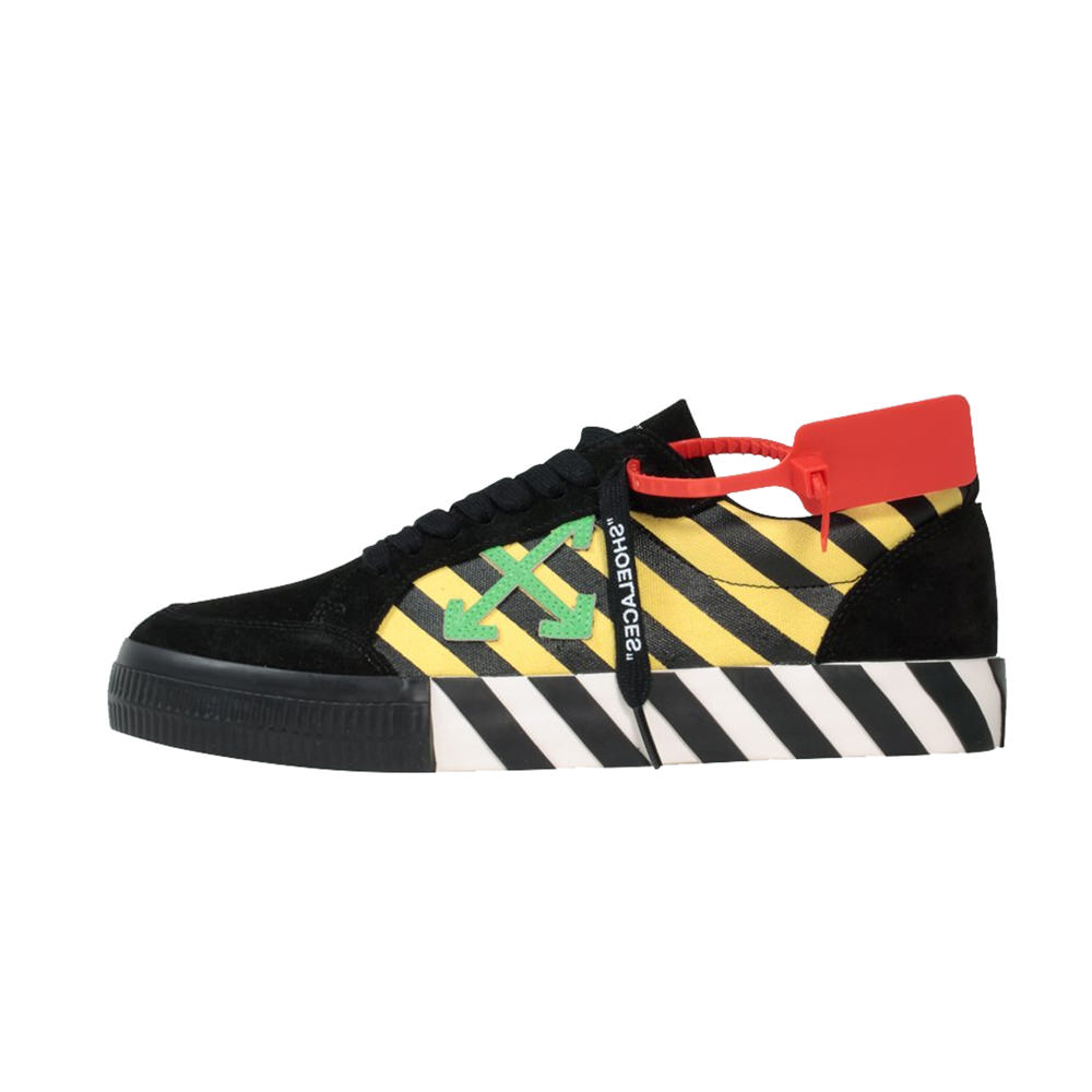 off white black and yellow shoes