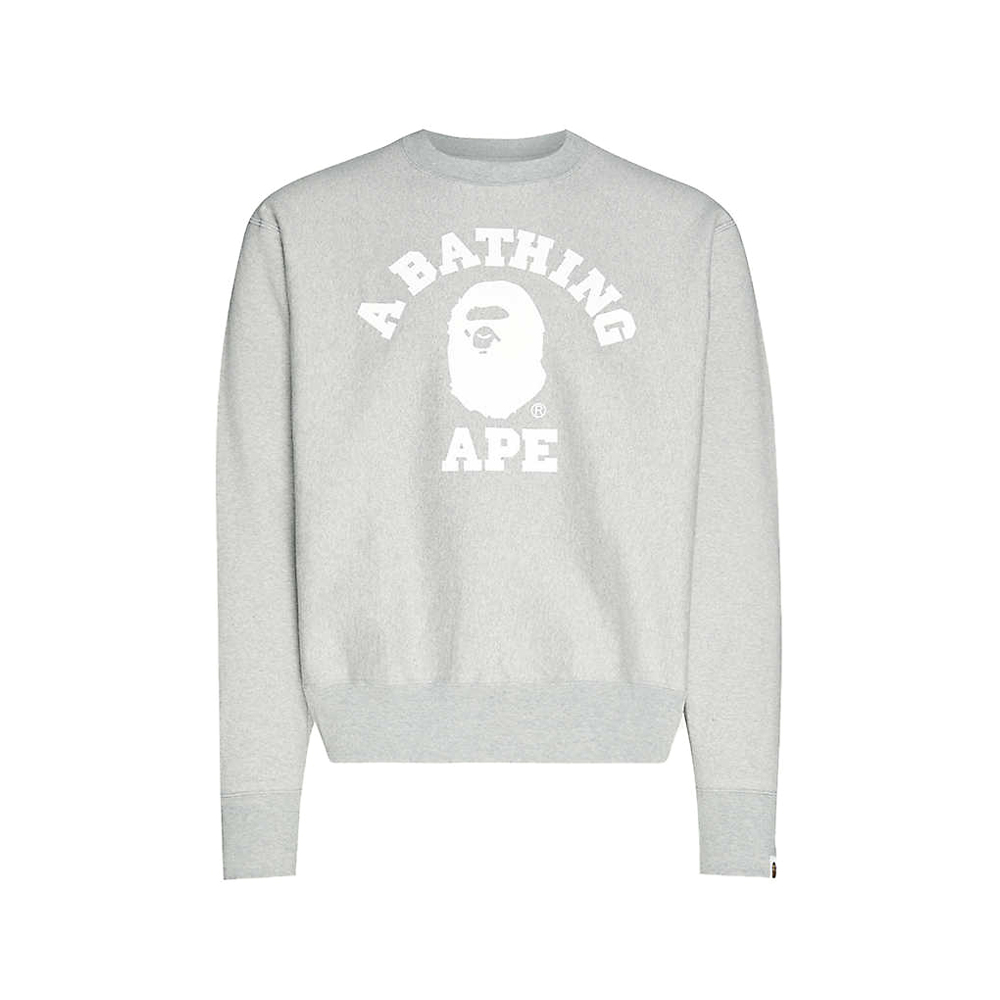 BAPE College Wide Cotton Jersey Jumper GreyBAPE College Wide Cotton ...