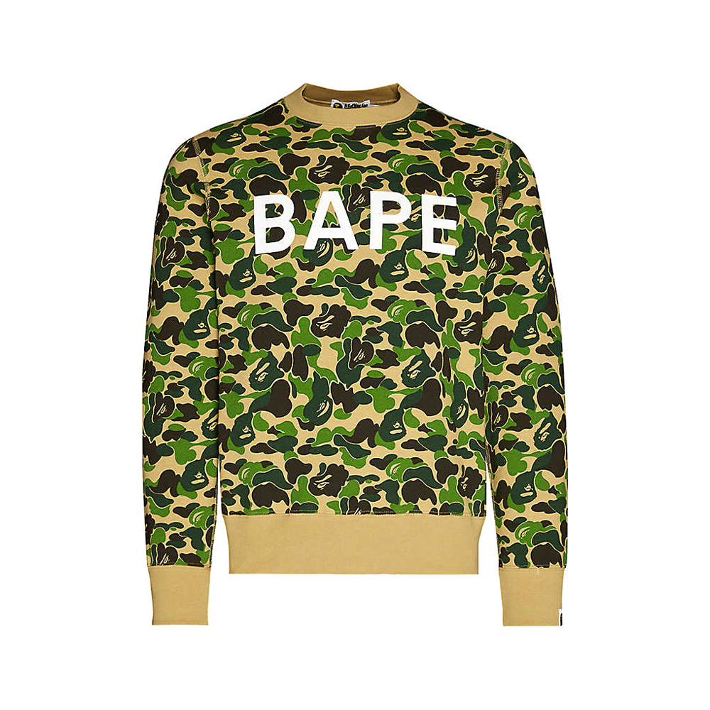 BAPE ABC Camouflage Cotton Jersey Jumper Green - OFour
