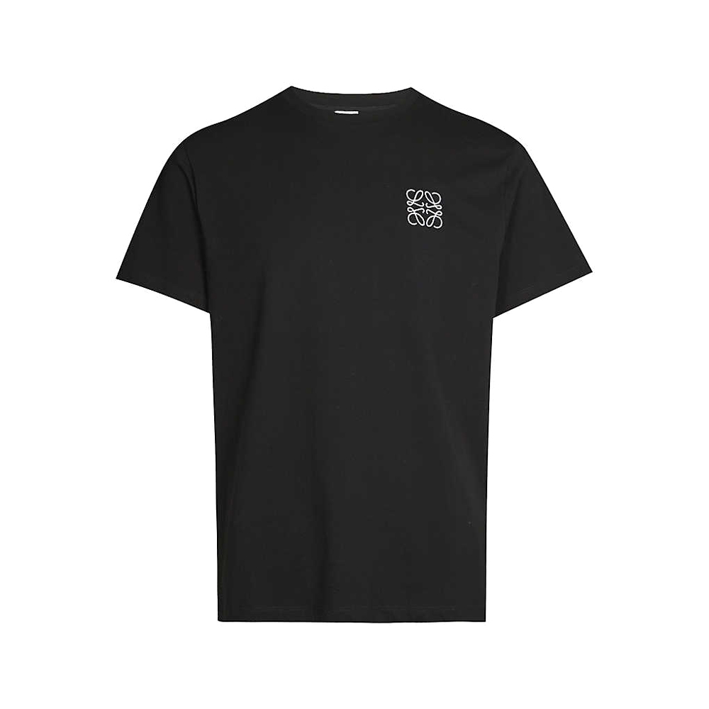 Loewe Logo Embroidered Cotton Jersey T-shirt Black