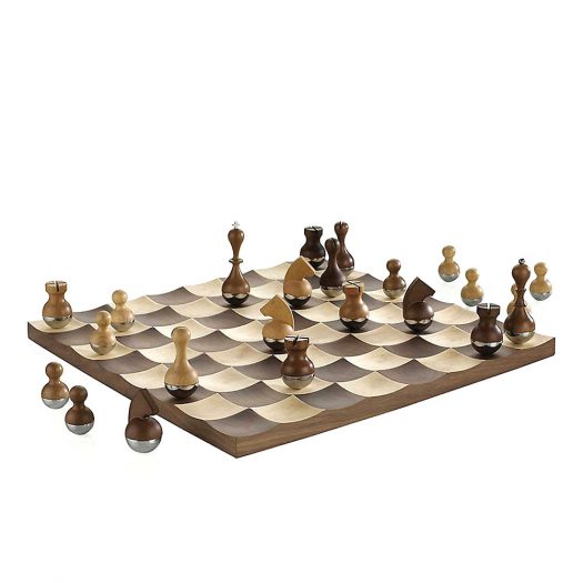 Wobble Wooden Chess Set by Umbra