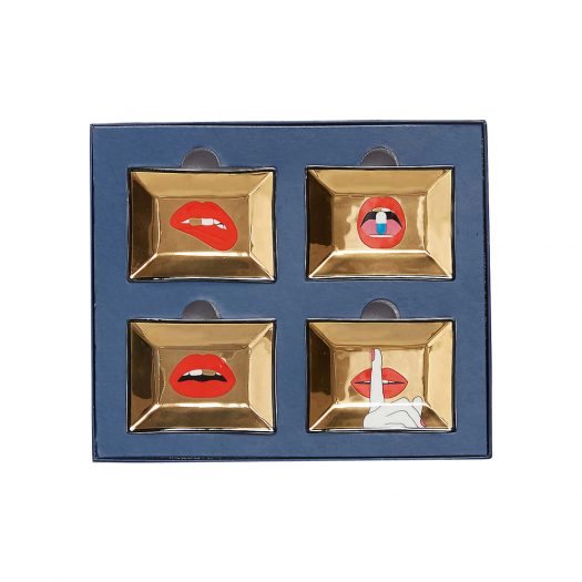 Jonathan Adler Full Dose Petite Porcelain Tray Set Of Four
