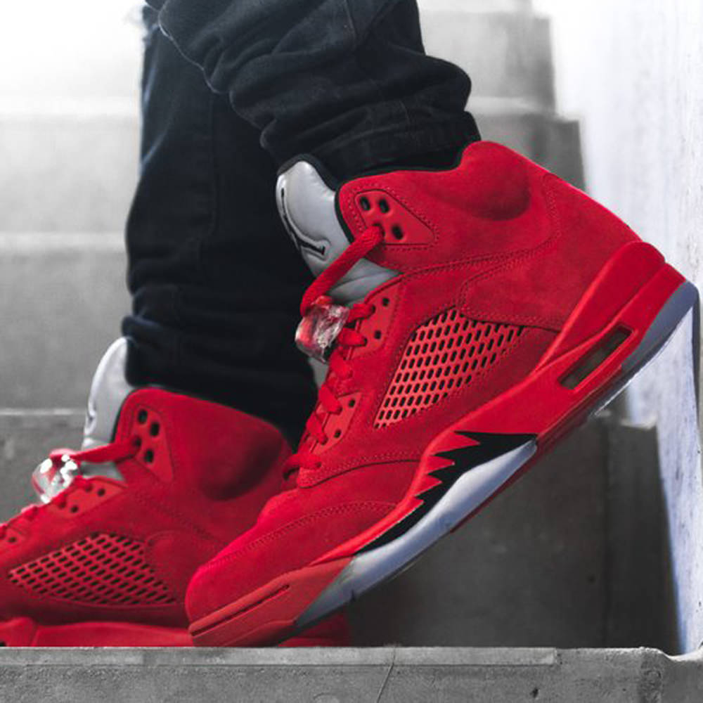 air jordan 5 retro red suede