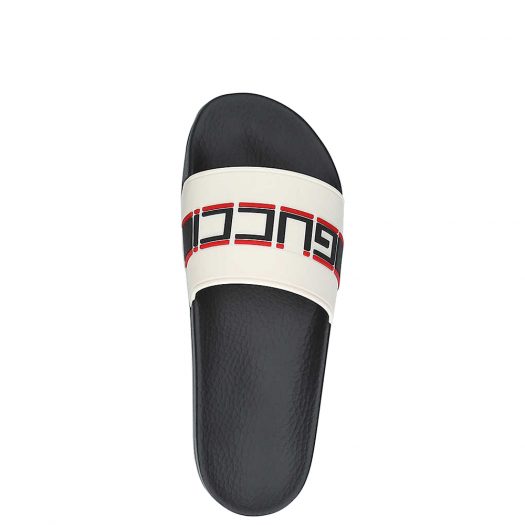 Gucci Pursuit Striped Rubber Sliders