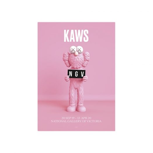 Kaws X Ngv Bff Exhibition Poster Pink