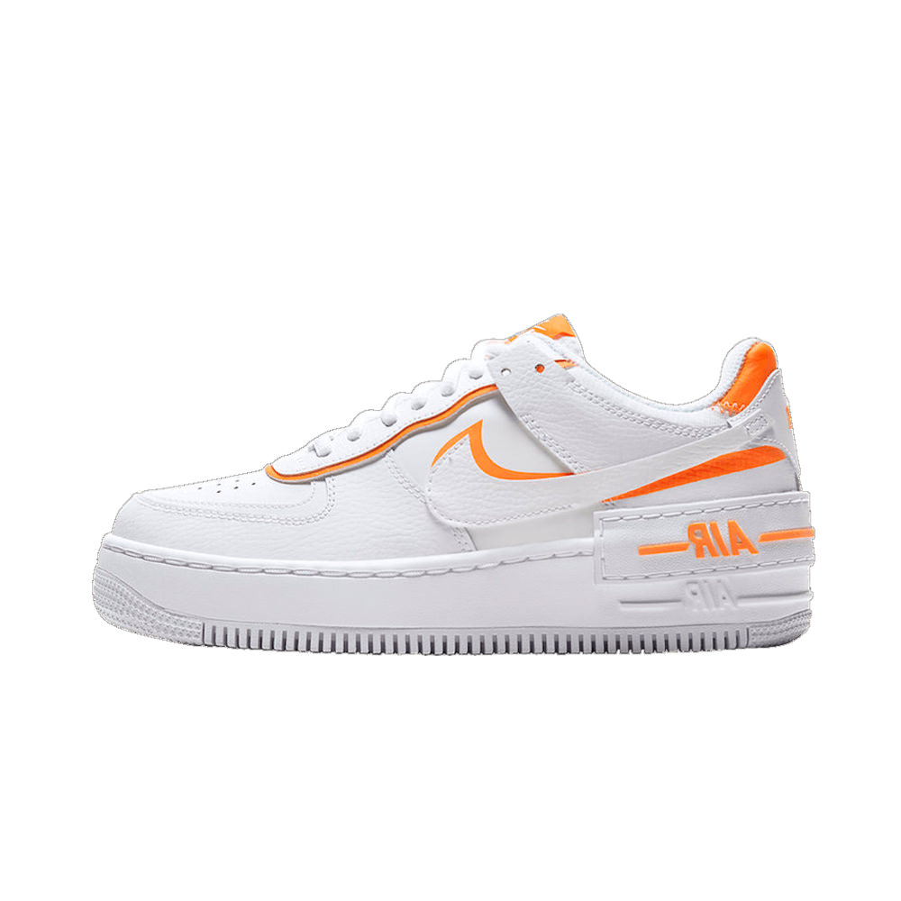 orange white air force ones