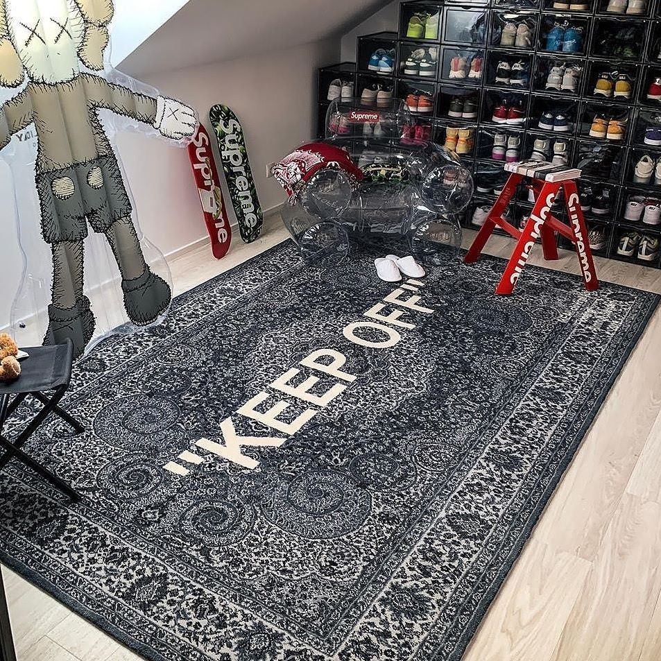 Virgil Abloh x IKEA KEEP OFF Rug 200x300 CM Grey/White