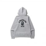Bape Space Camo College Pullover Hoodie Grey
