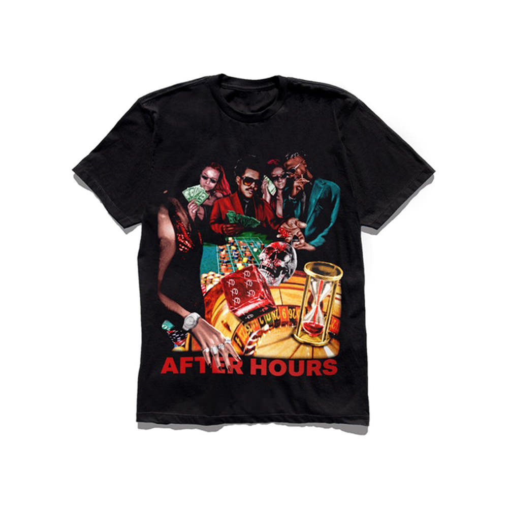 The Weeknd x Vlone After Hours Blood Drip Tee BlackThe Weeknd x Vlone After  Hours Blood Drip Tee Black - OFour