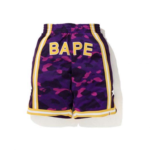 Bape Color Camo Wide Basketball Shorts Purple
