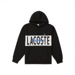 Supreme LACOSTE Logo Panel Hooded Sweatshirt Black