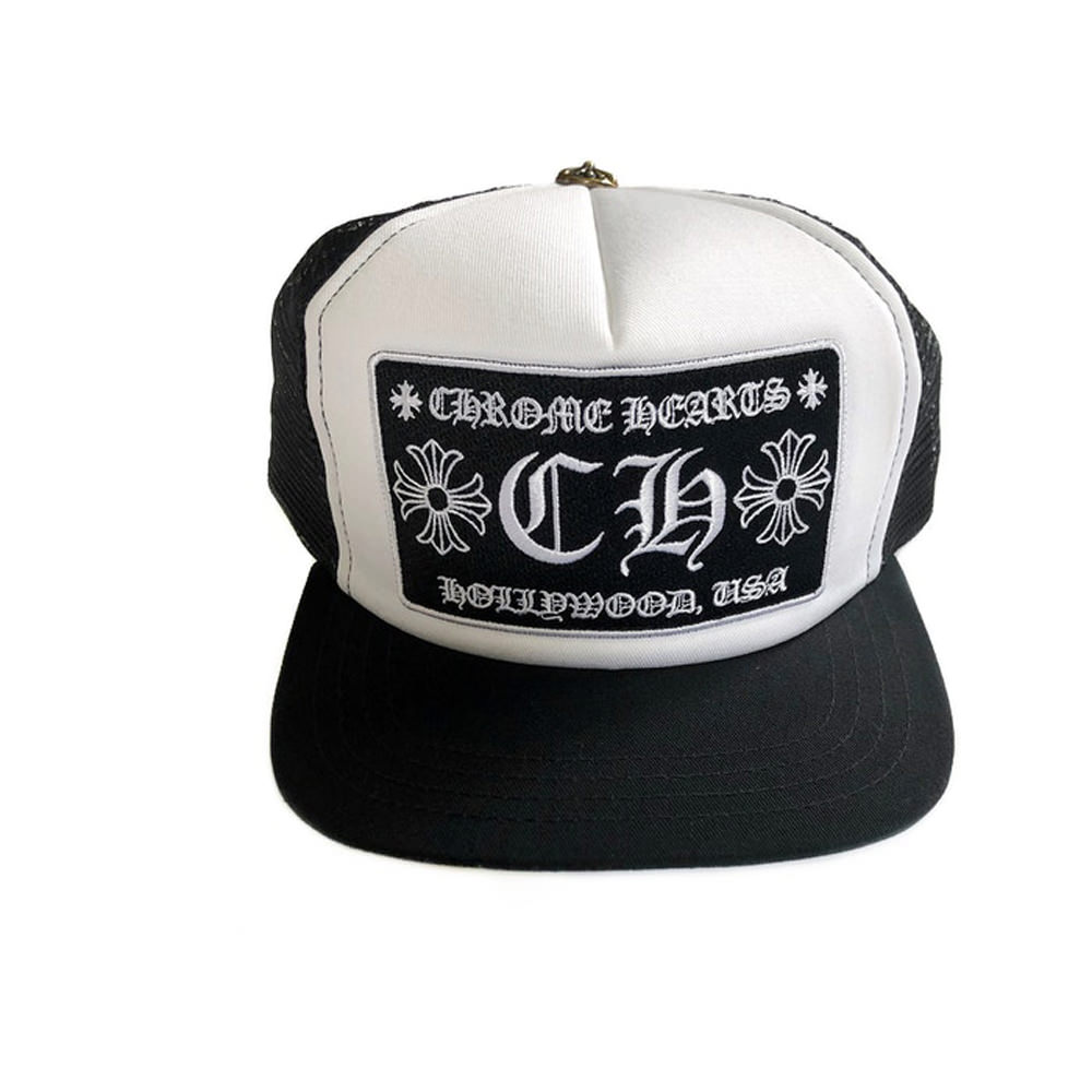 Chrome Hearts CH Hollywood Trucker Hat Black/WhiteChrome Hearts CH