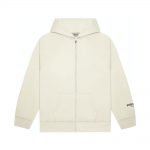 FEAR OF GOD ESSENTIALS 3D Silicon Applique Full Zip Up Hoodie Buttercream