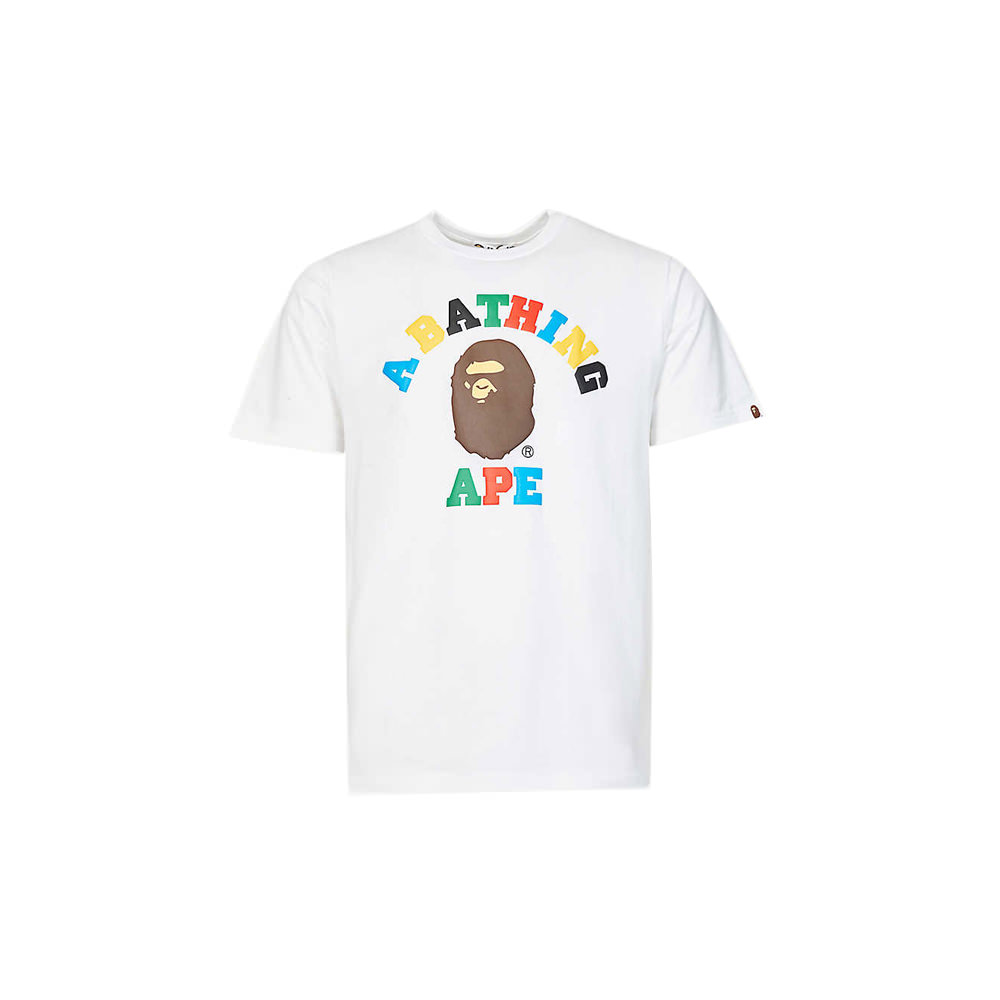 A Bathing Ape College Logo-print Cotton-jersey T-shirt - OFour